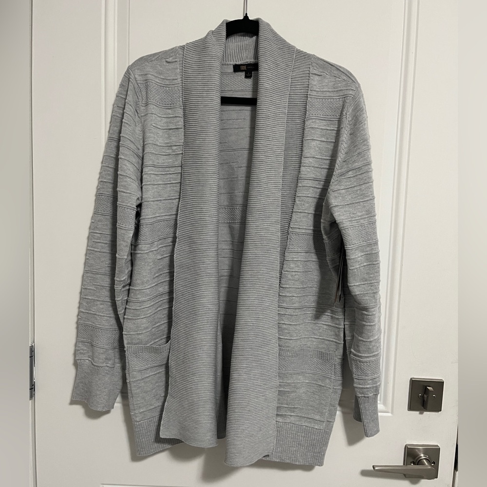 NWT - Frye Women's Shawl Collar Textured Open Front Cardigan - Size L